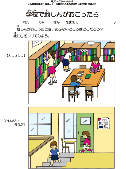 地震からの身の守り方 学校内 を学ぶ 基本 1 防災教育スイッチ